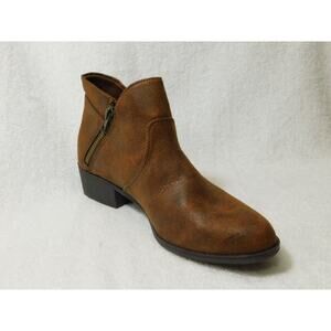 W662 Sun + Stone Adelinee Dark Brown Double Zip Ankle Booties - Size 6 M